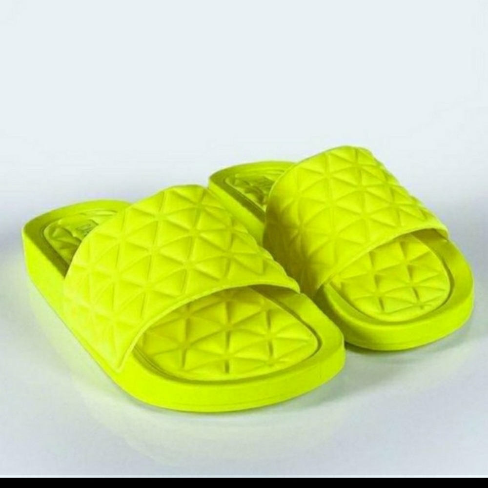 *New*  Neon yellow neoprene slides